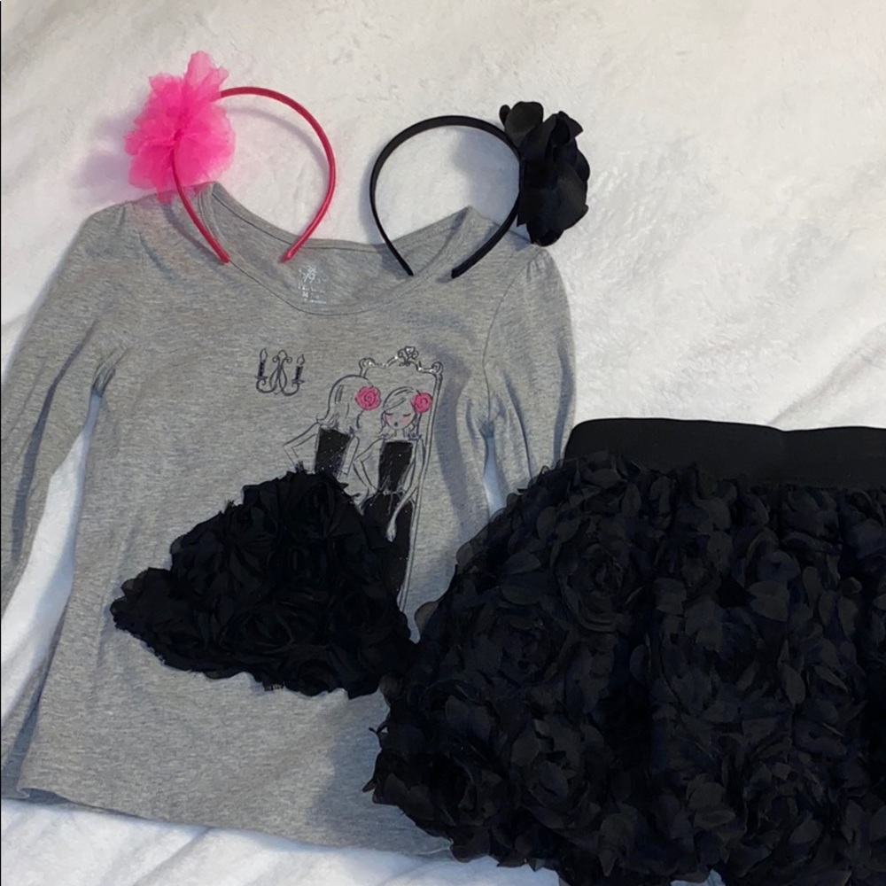 4 pc The Children's Place Set Rose Tutu & Top